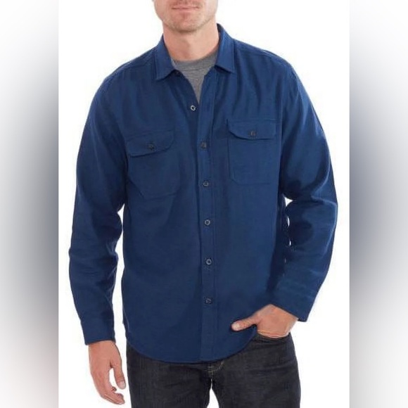 Woolrich Other - 3/$30 Woolrich Men's Ultimate Brushed Navy Cotton Flannel button down shirt Sz L